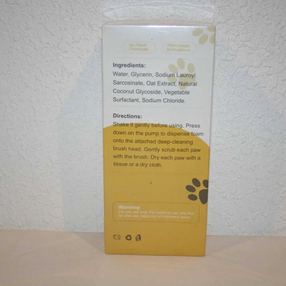 YEALIR Plant Based Foaming Paw Cleaner 2 Pack Silicone Scrubber, Towel 13.6 oz
